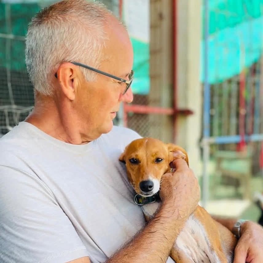 guy and pup